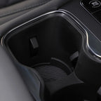 Black textured car cup holder with durable matte finish and non-slip base insert.