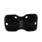 Black dual-slot car cup holder tray with textured anti-slip interior.
