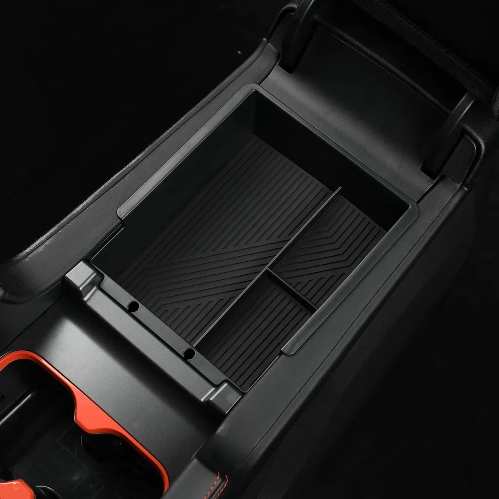 Professional black durable plastic center console organizer tray for car interior