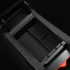 Professional black textured plastic center console organizer tray for BYD vehicle interior