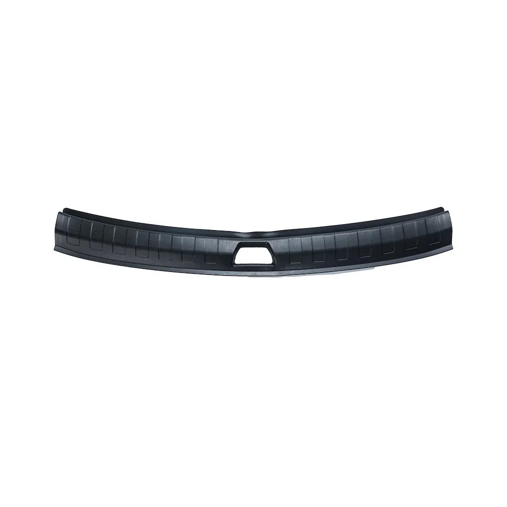 Black durable plastic rear bumper protector with anti-slip ribbed texture