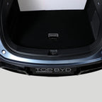 Black heavy-duty waterproof cargo mat liner for BYD vehicle trunk protection.