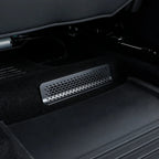 Black perforated metal floor trim plate for BYD vehicle interior protection.