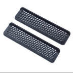 Pair of black matte textured vent covers featuring a durable perforated design.