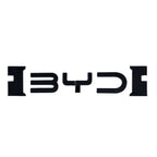 Glossy black BYD emblem badge made of premium high-shine material.