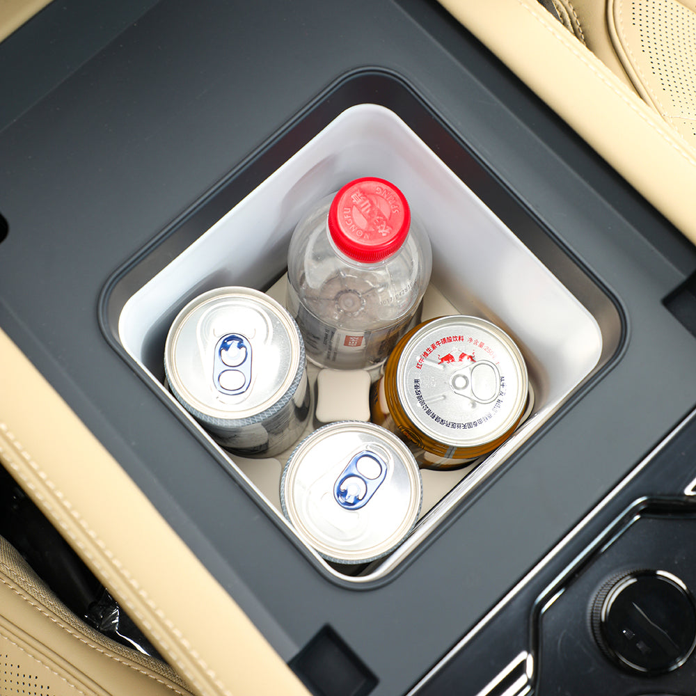 White durable plastic center console organizer for BYD car holding drinks