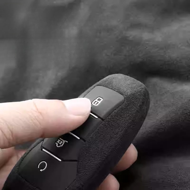 Alcantara Key Fob Cover for BYD Seal Atto 3 Dolphin | Suede Protector AUTOEVEX