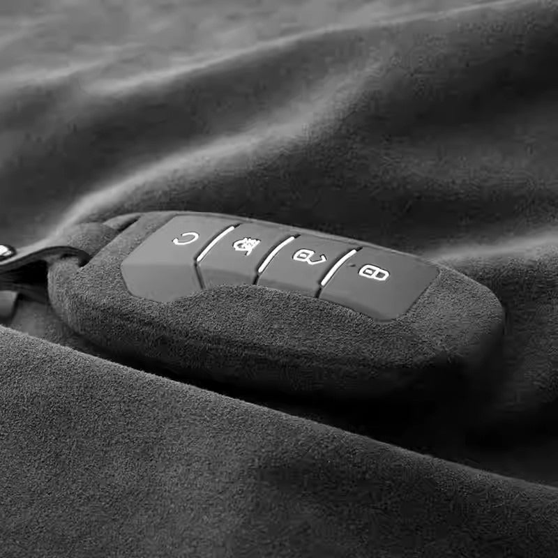 Alcantara Key Fob Cover for BYD Seal Atto 3 Dolphin | Suede Protector AUTOEVEX