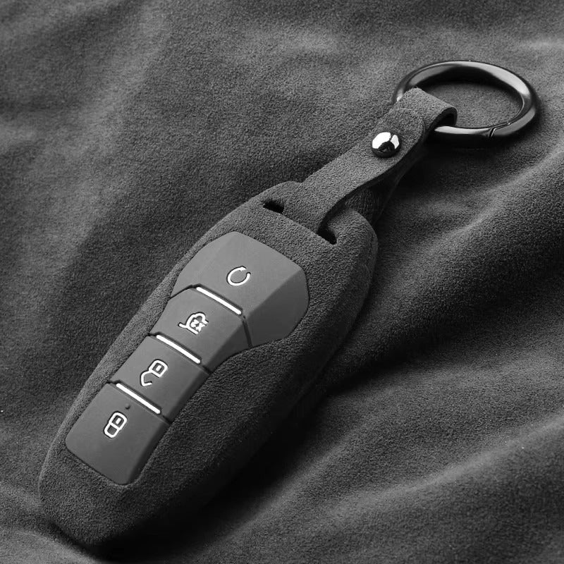 Alcantara Key Fob Cover for BYD Seal Atto 3 Dolphin | Suede Protector AUTOEVEX