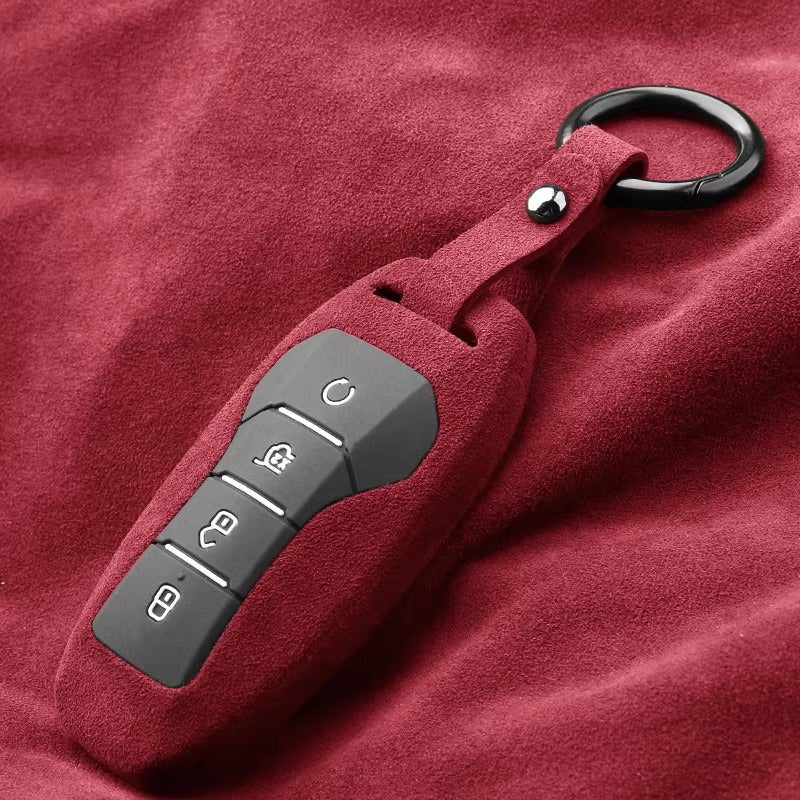 Alcantara Key Fob Cover for BYD Seal Atto 3 Dolphin | Suede Protector AUTOEVEX