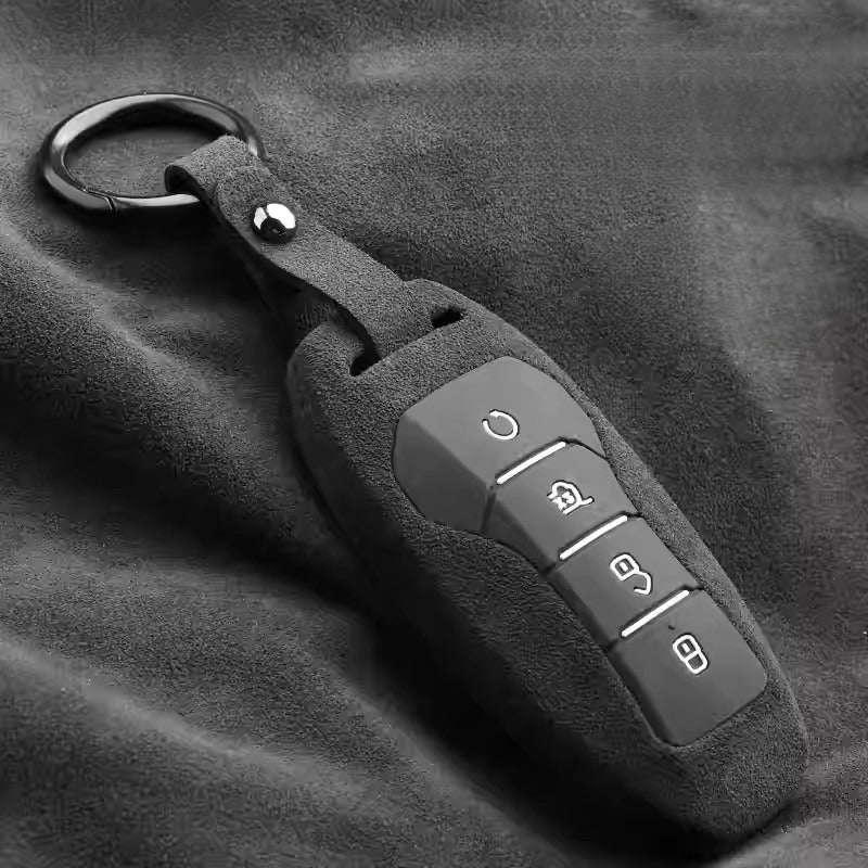 Alcantara Key Fob Cover for BYD Seal Atto 3 Dolphin | Suede Protector AUTOEVEX