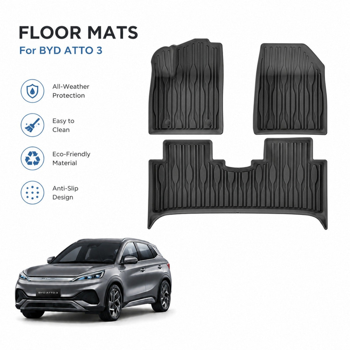 Floor Mats for 2022-2025 BYD Atto 3 http://detail.1688.com/offer/728799277896.html