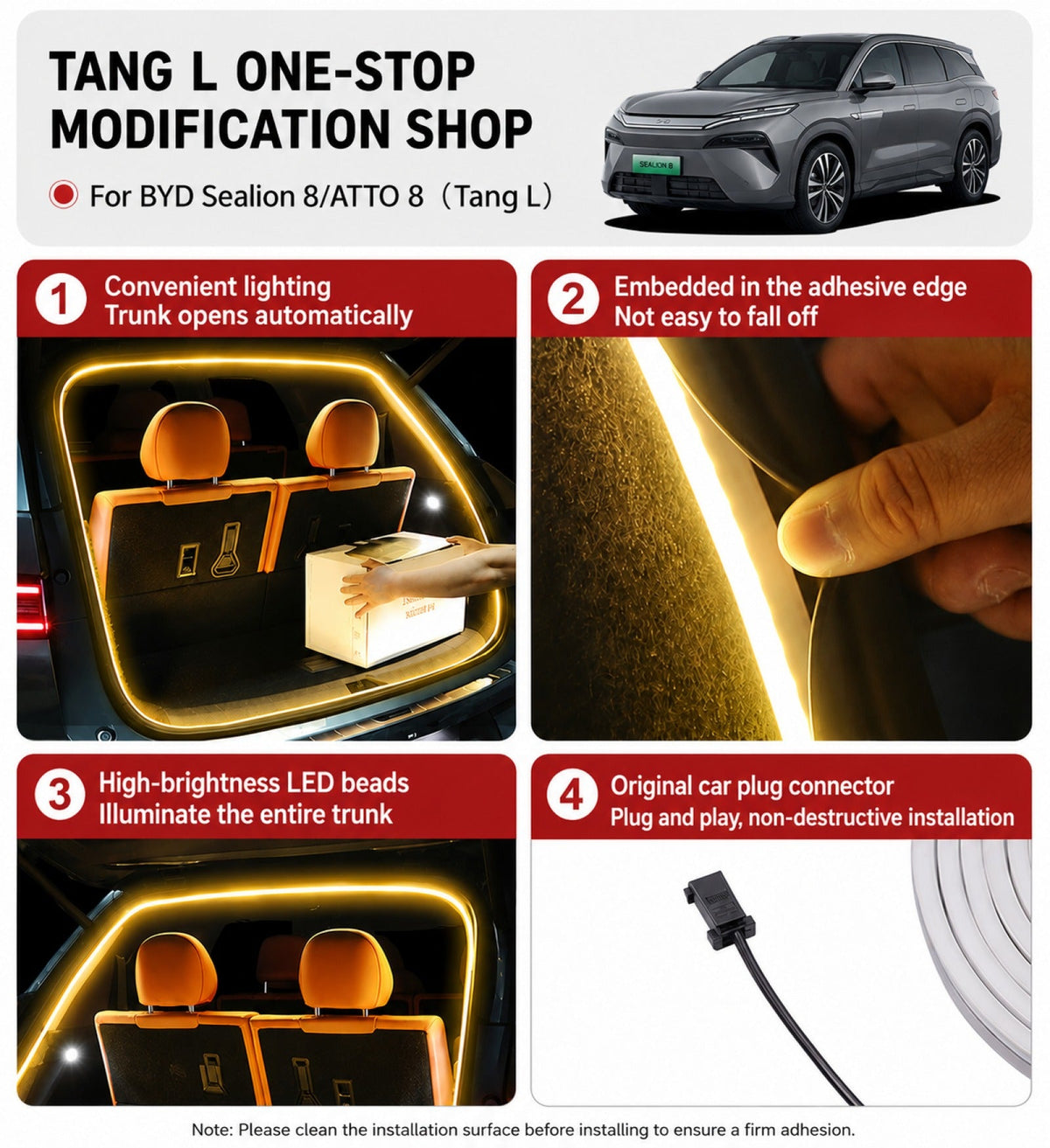 Trunk LED Ambient Light Strip for BYD Sealion 8 / ATTO 8 AUTOEVEX