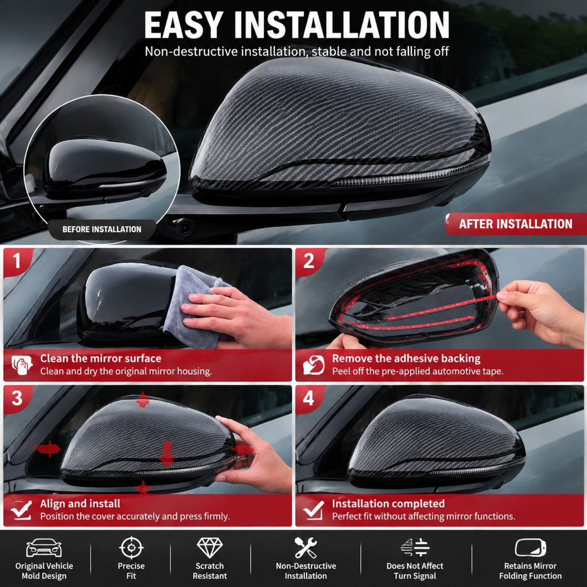 Side Mirror Protective Cover for BYD Sealion 8 / ATTO 8 AUTOEVEX