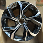 Black and silver dual-tone metallic alloy wheel rim for BYD vehicle protection.