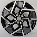 Black and silver dual-tone alloy car wheel rim with a sleek geometric spoke design.