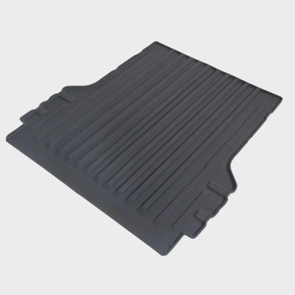 Professional grey TPE rubber car trunk mat with deep anti-slip grooves for maximum protection.