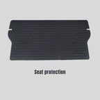Black heavy-duty waterproof seat protection mats with a durable textured pattern.