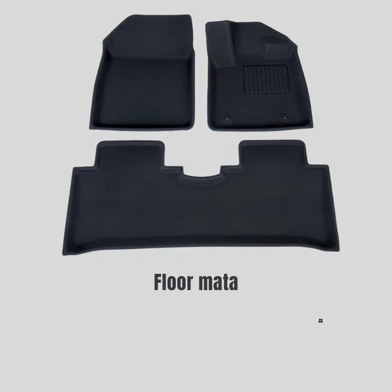 Premium black fabric car floor mats set for custom vehicle protection.