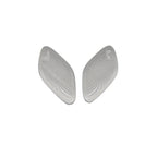 Pair of grey perforated foam inserts with UP labels for automotive accessory cushioning