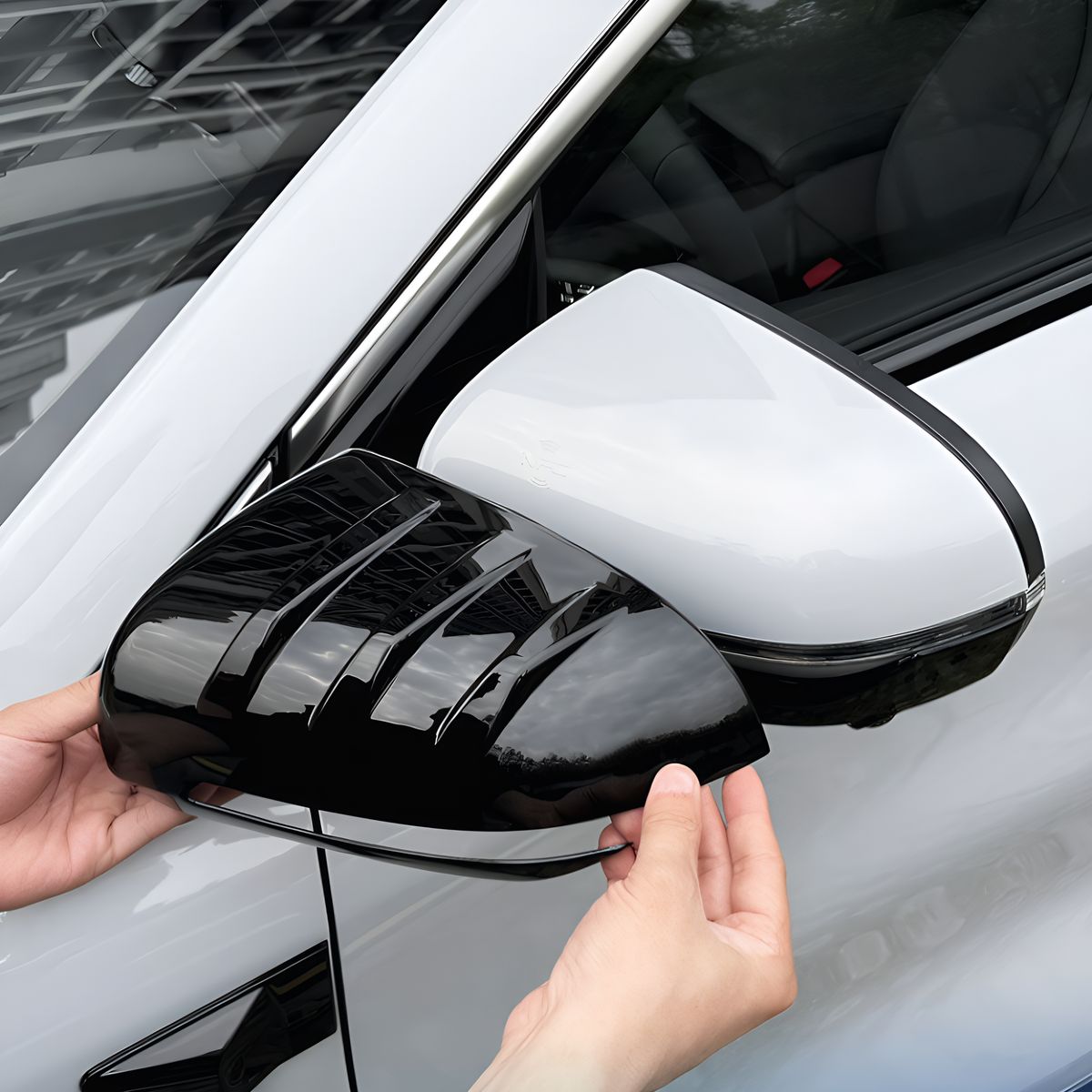 Side Mirror Covers, Carbon Fiber Style Mirror Caps for 2026 BYD Atto 3 AUTOEVEX