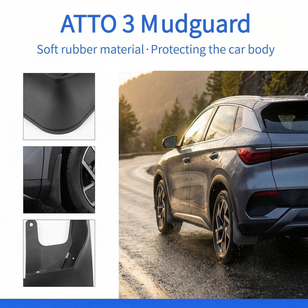 BYD Atto3 Mud Flaps - 4PCS Custom-Fit Easy Install Mud Guards http://detail.1688.com/offer/929552372538.html