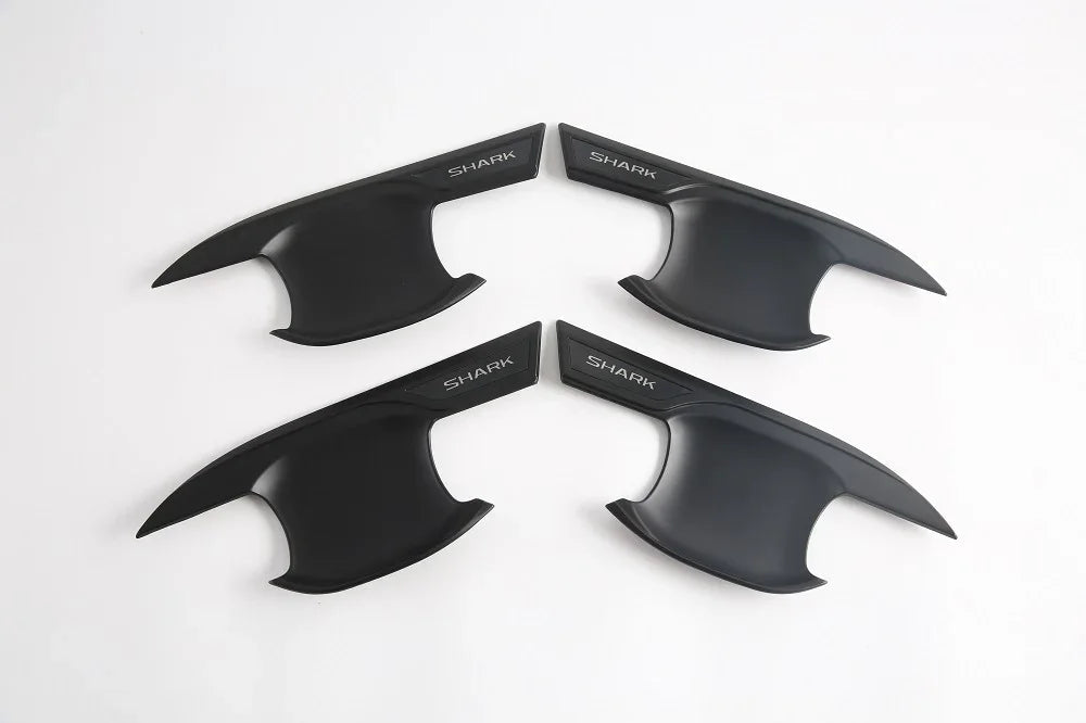 Set of four matte black shark fin antenna covers for BYD aftermarket car styling.
