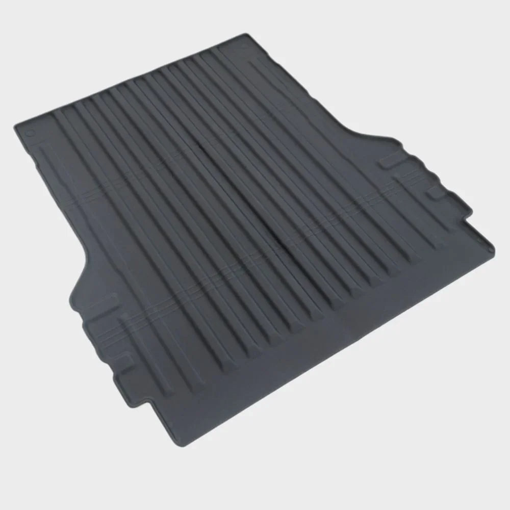 Grey durable rubber car trunk mat with anti-slip ribbed texture for vehicle protection