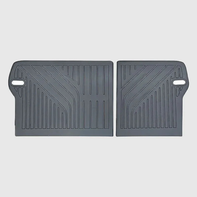 Durable black rubber car floor mats with anti-slip textured pattern for premium protection.