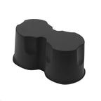 Matte black custom-fit rubber cup holder extender for BYD vehicle interior.