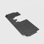 Custom-fit grey TPE car floor mat with deep anti-slip grooves and waterproof texture.