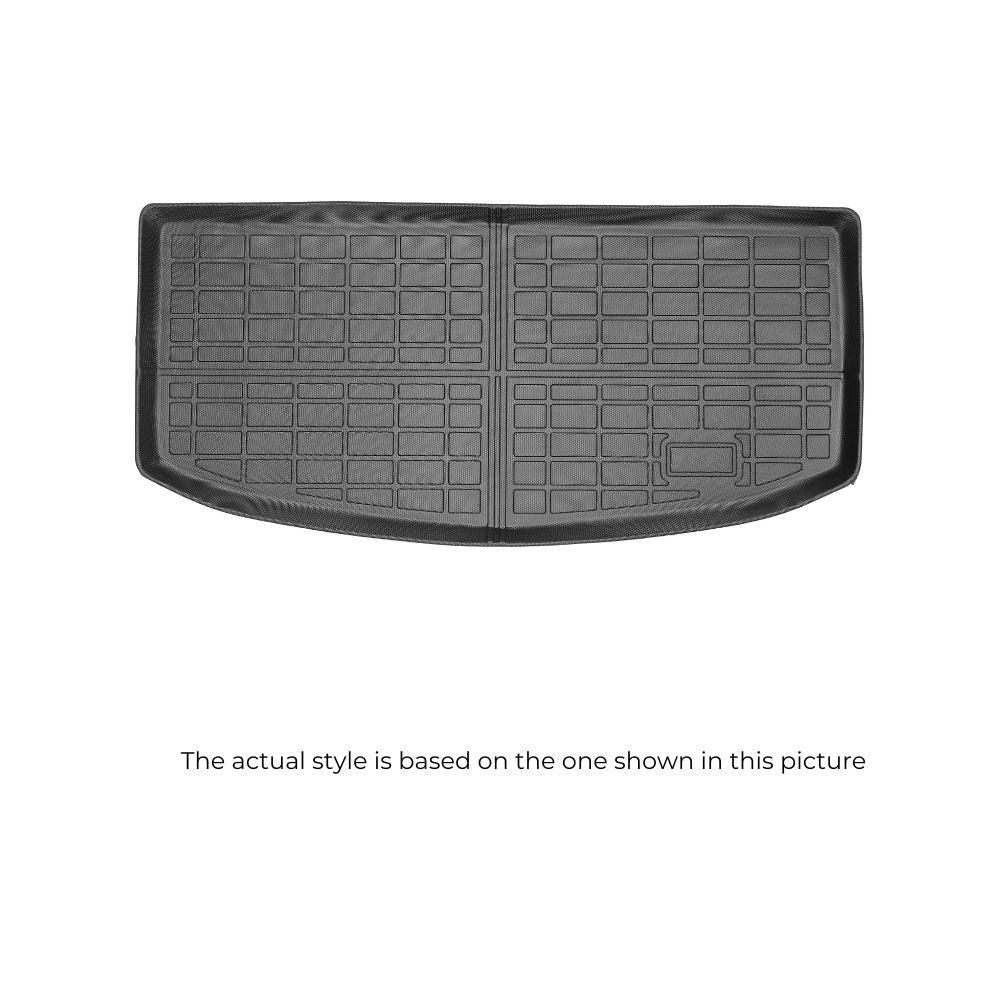 Black heavy-duty TPE car floor mat with textured anti-slip surface for BYD protection.