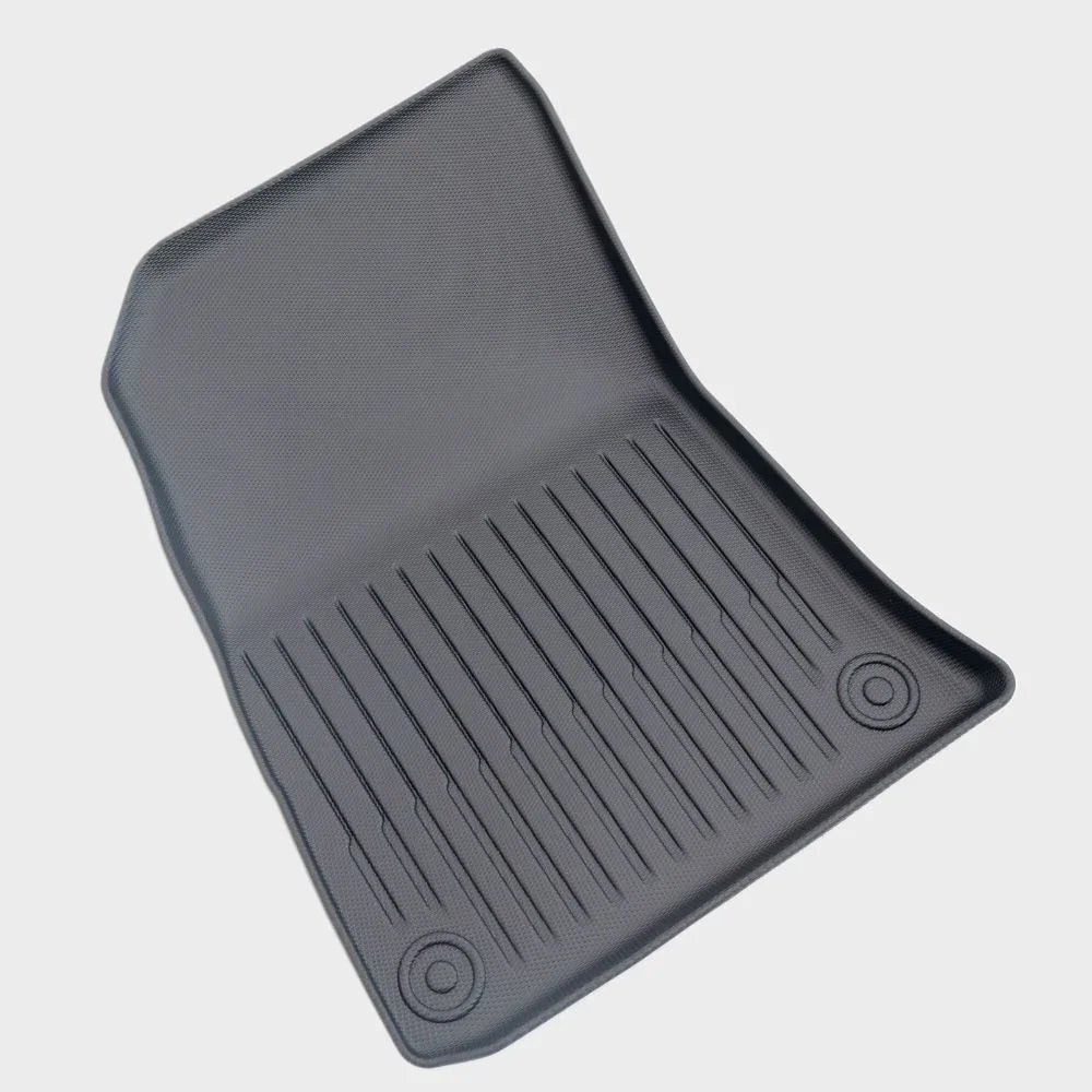 Professional grey durable rubber car floor mat with deep anti-slip grooves