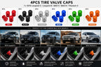 4Pcs Tire Valve Caps in Red Black Titanium Blue Green and Orange for BYD Leopard 5 8 BAO 5 8 Titanium 3