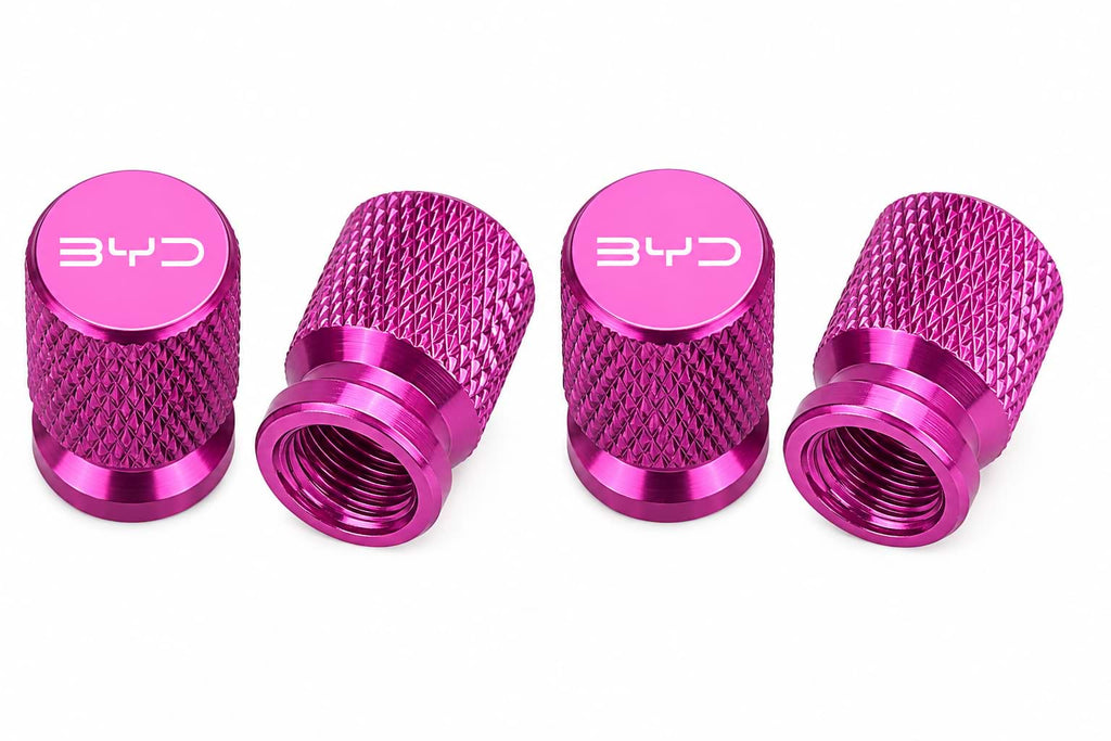 4Pcs purple BYD Tire Valve Caps for Car Wheel Valve Stems