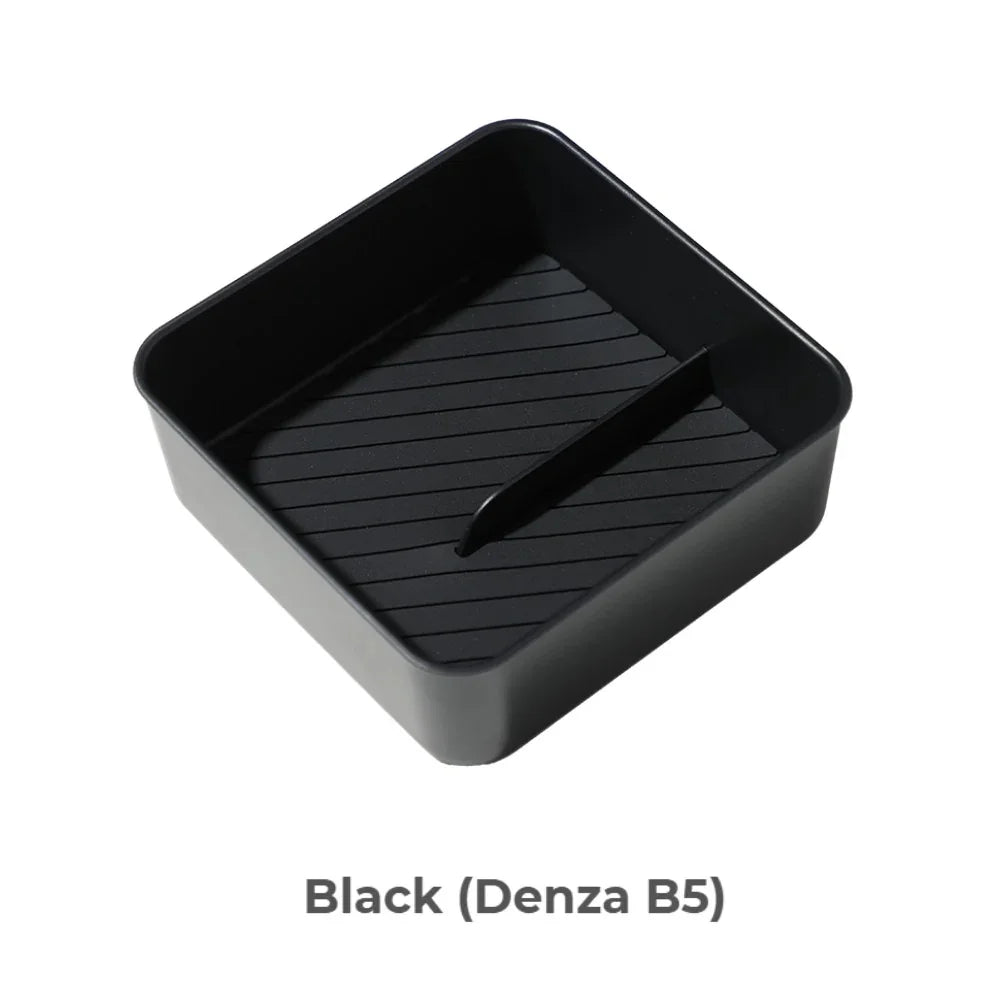 Black textured organizer tray for Denza B5, made of durable matte material.