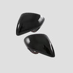 Pair of sleek, high-gloss black aerodynamic side mirror covers for BYD vehicles.