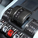 Carbon fiber texture gear shifter knob for BYD with P R N D markings.