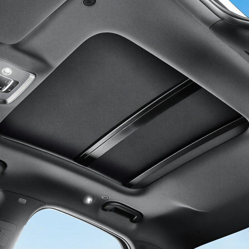 Black premium leather texture sunroof cover for BYD car interior protection.
