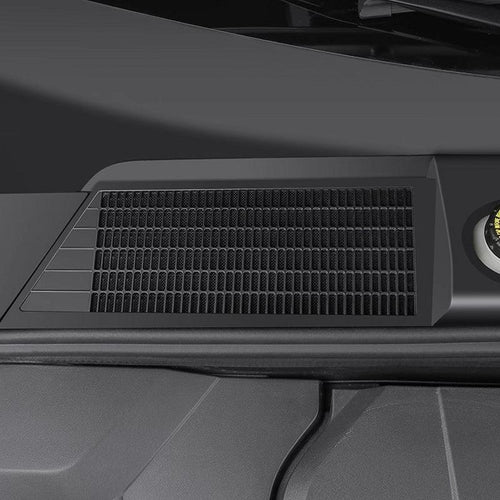 Black textured mesh vent cover for BYD interior, durable matte finish protective trim.
