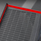 Red-edged black mesh protective screen for BYD vehicle interior components.