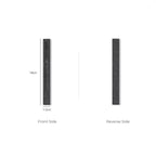 Front and reverse views of a grey textured automotive accessory strip, 14cm x 1.5cm.