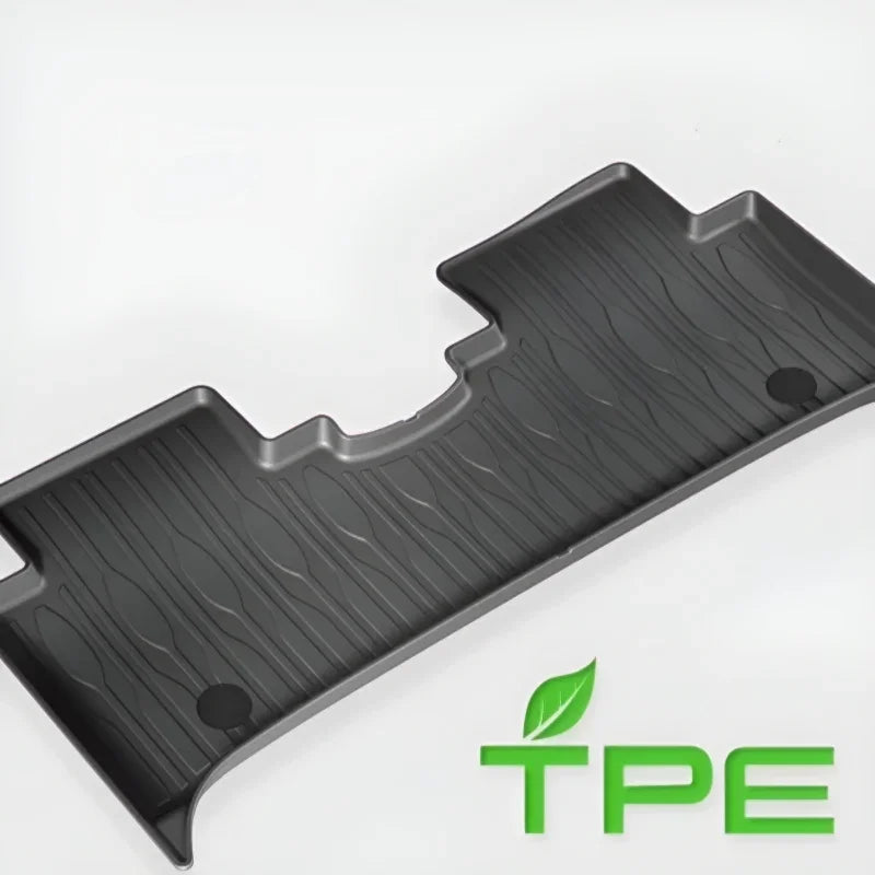 Durable black TPE car trunk mat with textured anti-slip surface for custom protection.