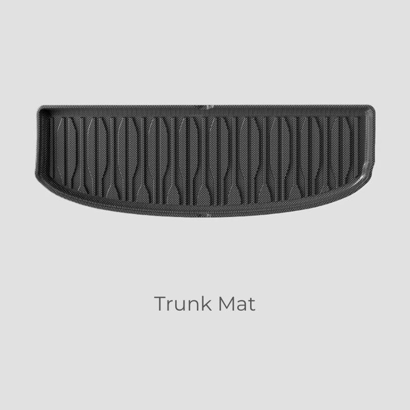 Black textured TPE trunk mat for BYD, featuring a durable anti-slip ribbed design.