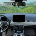 Navy blue textured dashboard mat for BYD car interior, premium protective material.