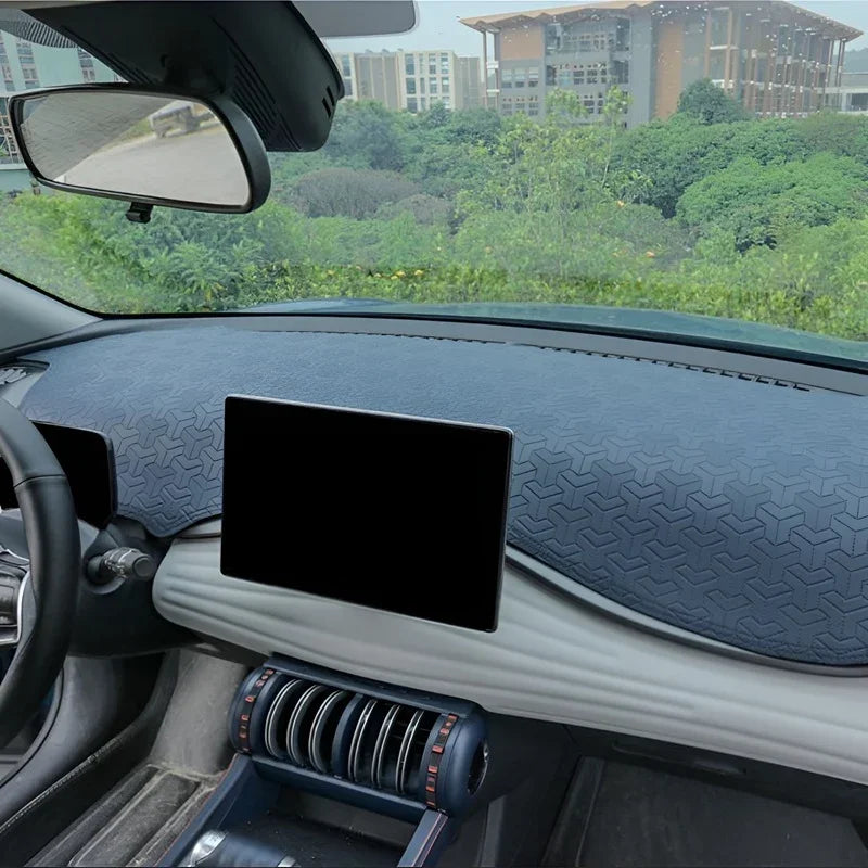 Navy blue textured honeycomb fabric dashboard cover for BYD car interior