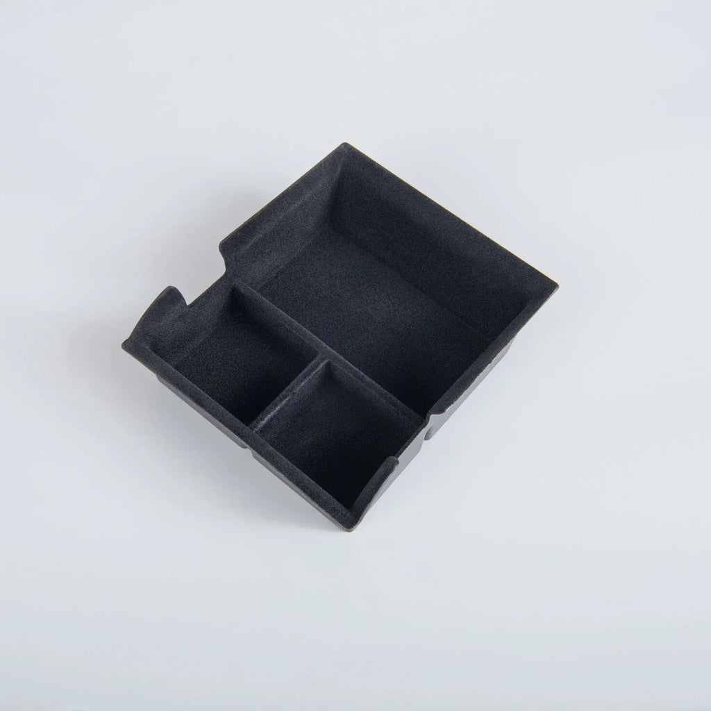 Black textured non-slip center console organizer tray for BYD car storage