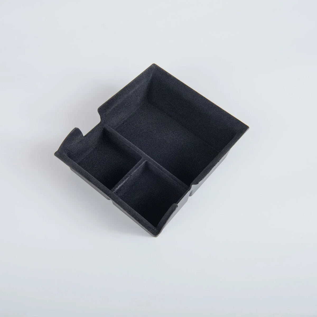 Black textured non-slip center console organizer tray for BYD car storage