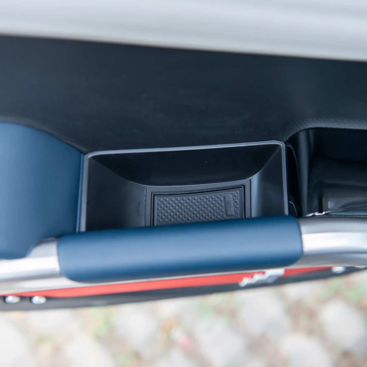 Durable matte blue interior door pocket and storage compartment for BYD vehicle protection.
