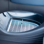 Black textured waterproof silicone door pocket tray for BYD car interior protection.